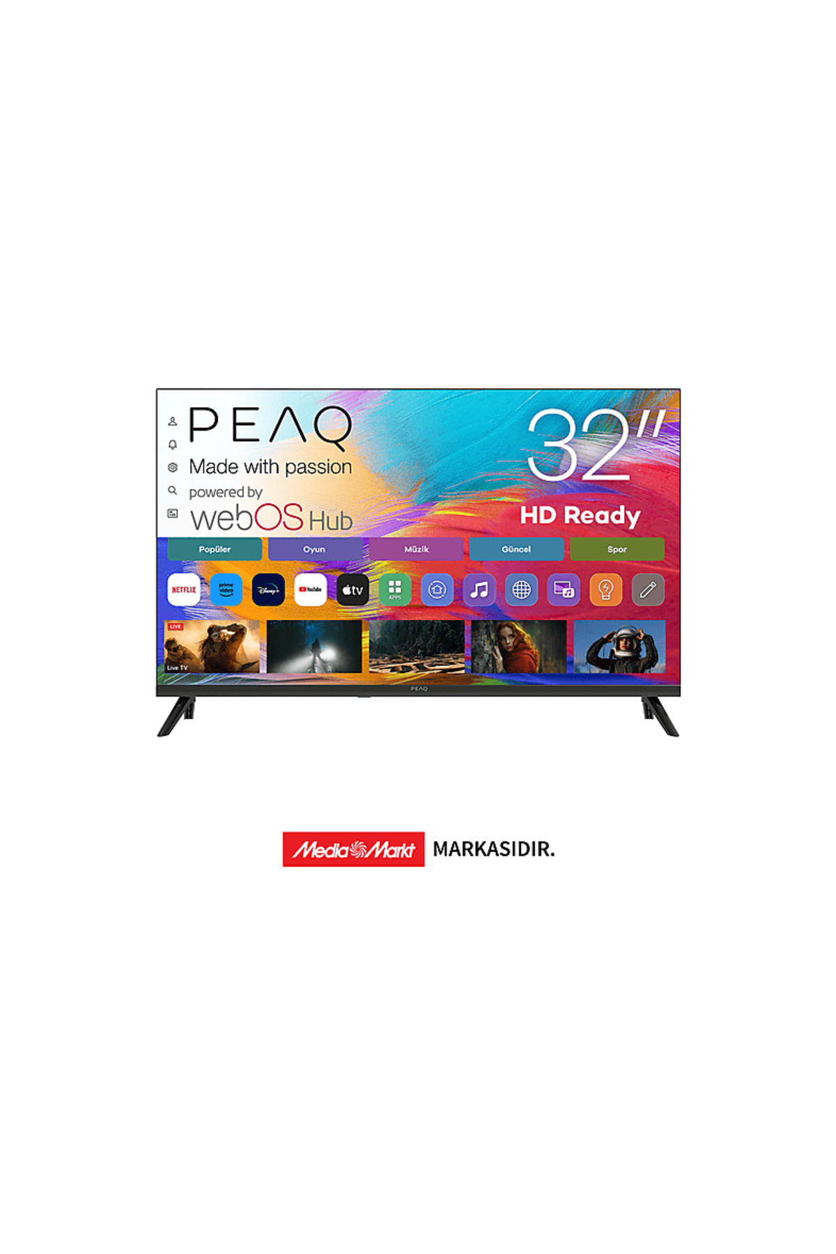 PEAQ 32D7000 32 inç 80 Ekran Dahili Uydu Alıcılı WebOS HD LED TV - Fiyatı, ı