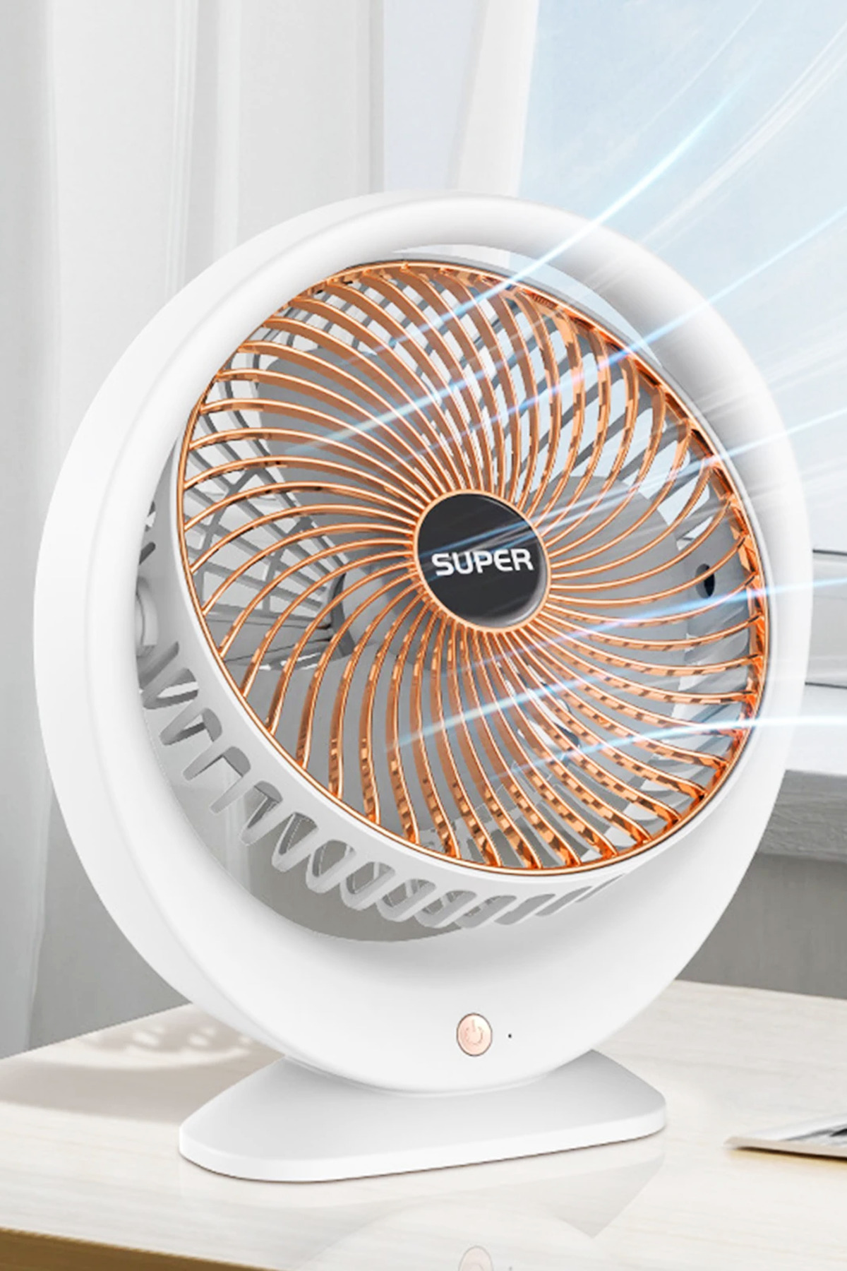 Aksesuarcı Şarjlı Masaüstü Vantilatör, 3 Hız Kademesi, 180° Ayarlanabilir Dönüş, Soğutucu, Sessiz Fan - Fiyatı, ı