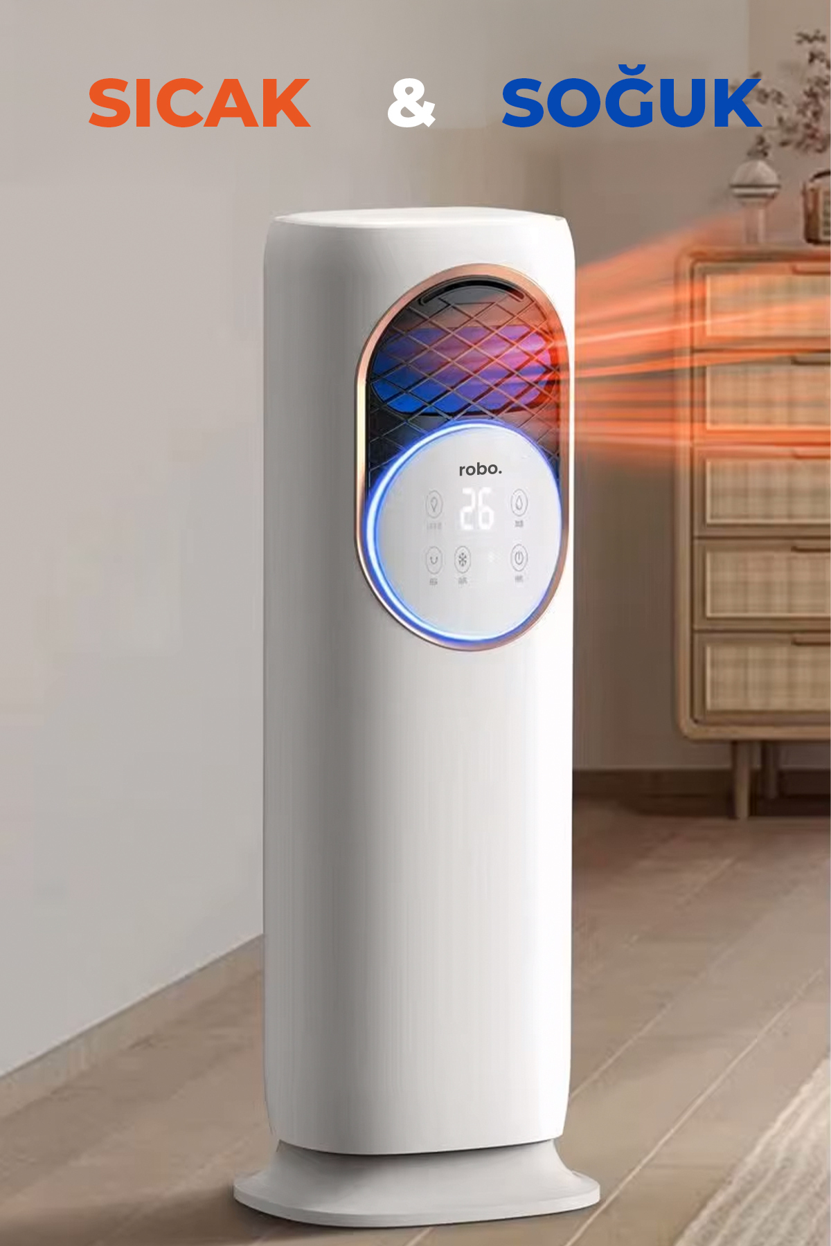 ROBO Uzaktan Kumandalı Hava Isıtıcı Soğutucu Nemlendirici UV Sterilizasyon Ünite 4'ü 1 Arada - Fiyatı, ı