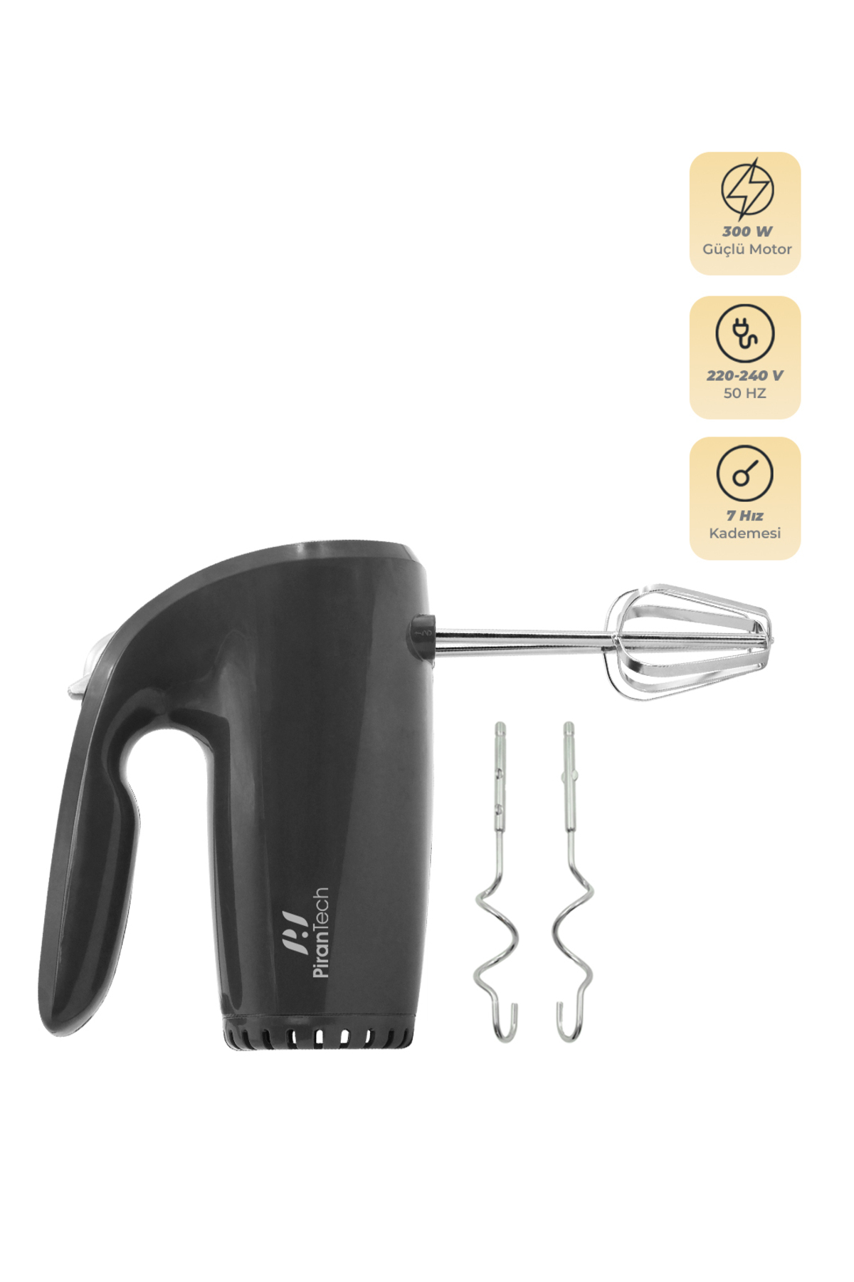 PiranTech YH-307 - 7 Kademeli Pratik El Mikseri - Paslanmaz Çelik Aparatlı - Fiyatı, ı