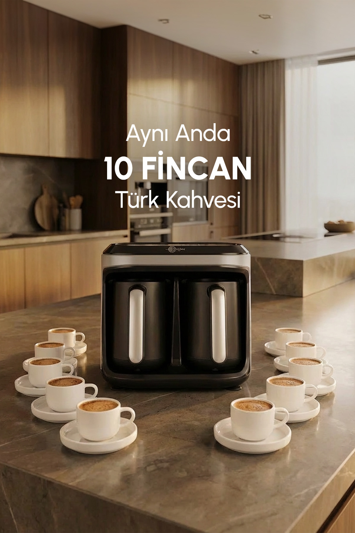 Karaca Hatır Hüp Düet 10 Fincan Kapasiteli Bol Köpüklü Aromalı, Közde ve Türk Kahve Makinesi Uzay Gr